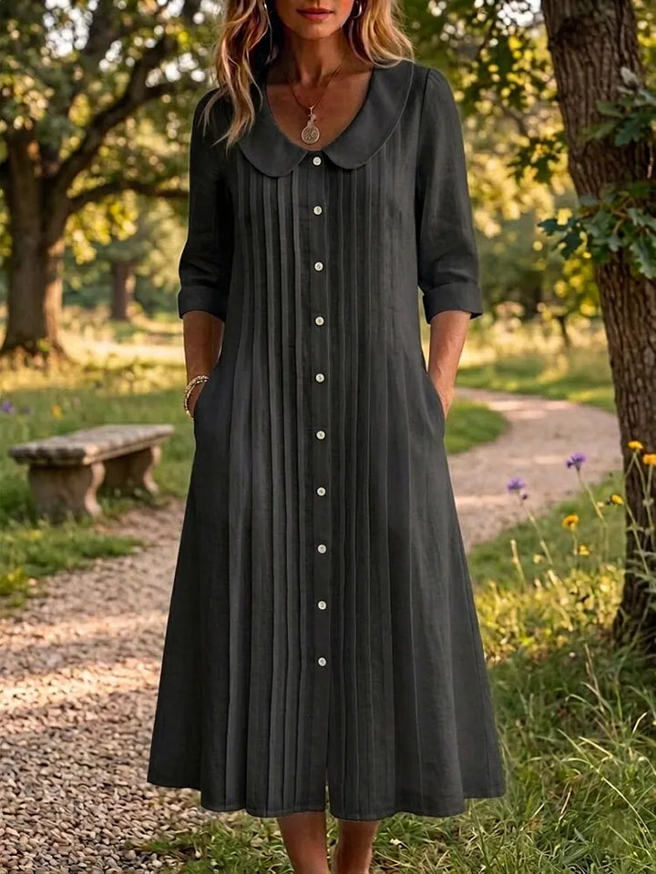 Eloise | Vintage Linen Midi Dress