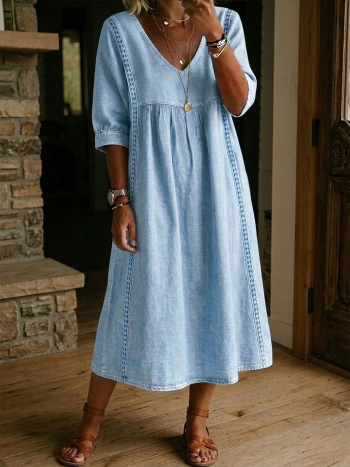 Casual Loose Fit Vintage Denim Dress