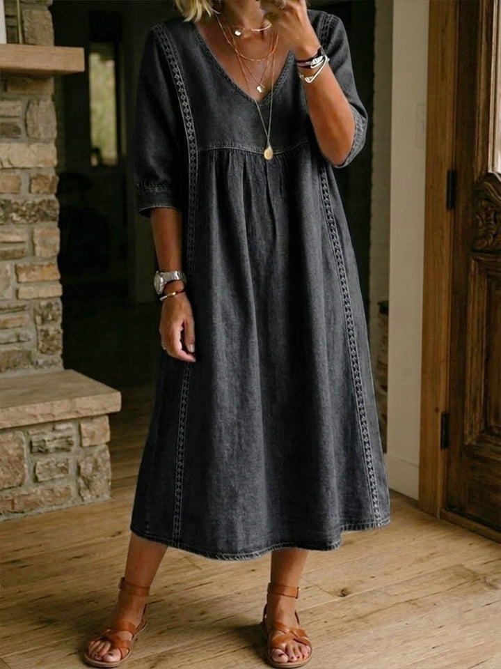 Casual Loose Fit Vintage Denim Dress